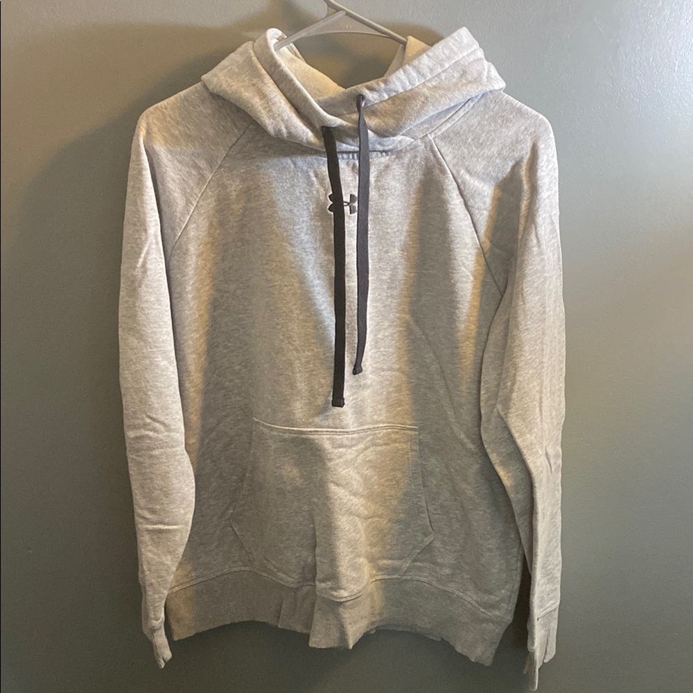 Under Armour Gray Sweater with Half-Zip and Hood